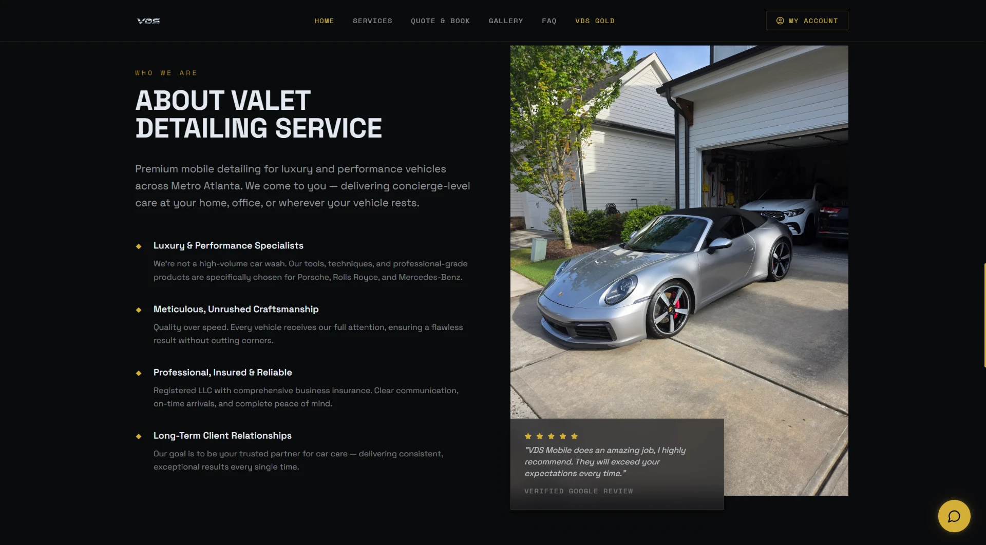 Valet Detailing Service service pages running on the ERA Core platform